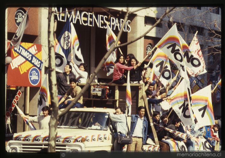 Scenes from a 'No' demonstration in Chile, 1988 (Luis Navarro Vega/Biblioteca Nacional de Chile)