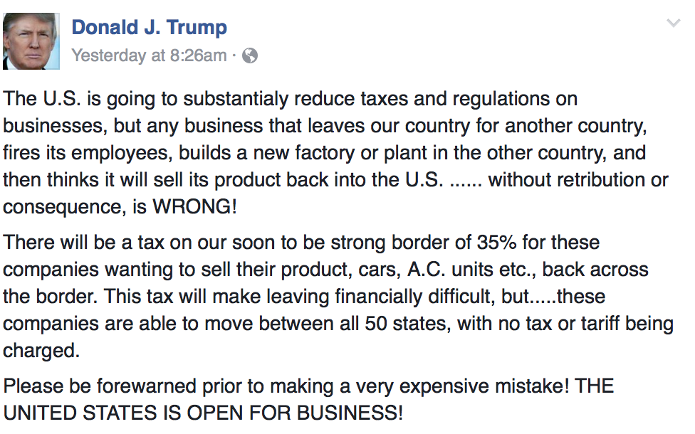 Donald Trump rant about outsourcing.