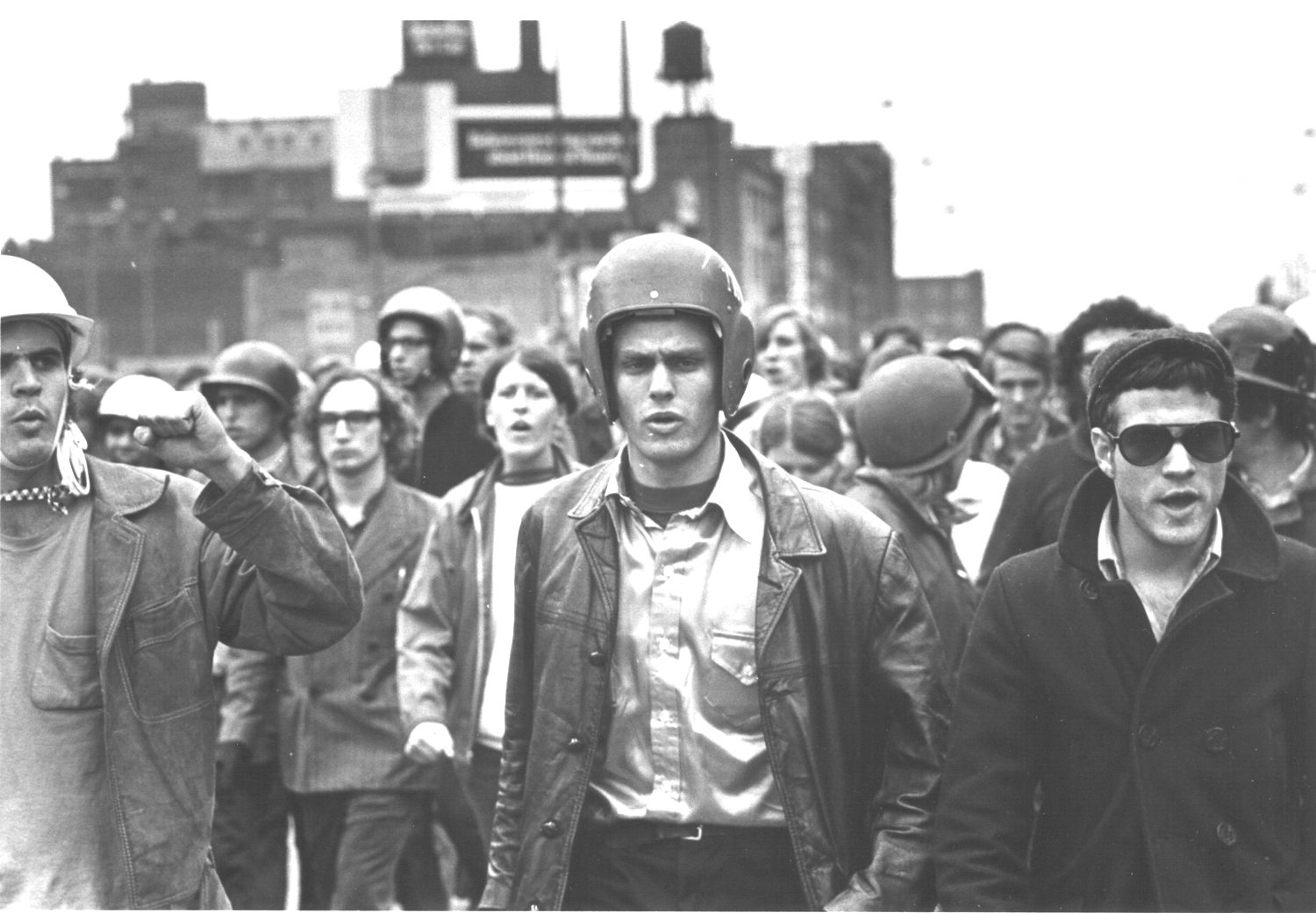 John Jacobs (l) and Terry Robbins (r) at the Days of Rage, Chicago, October 1969. Their group, the Weathermen, were a conspicuous domestic terrorism problem in the early 1970s. (Photo: David Fenton, ITV)
